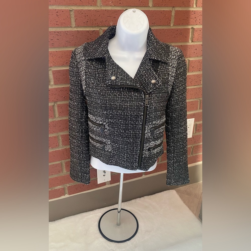 Banana Republic Tweed Moto Style Jacket